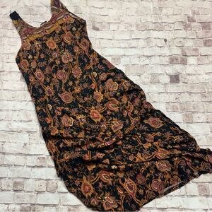 Vintage small boho side slit maxi dress